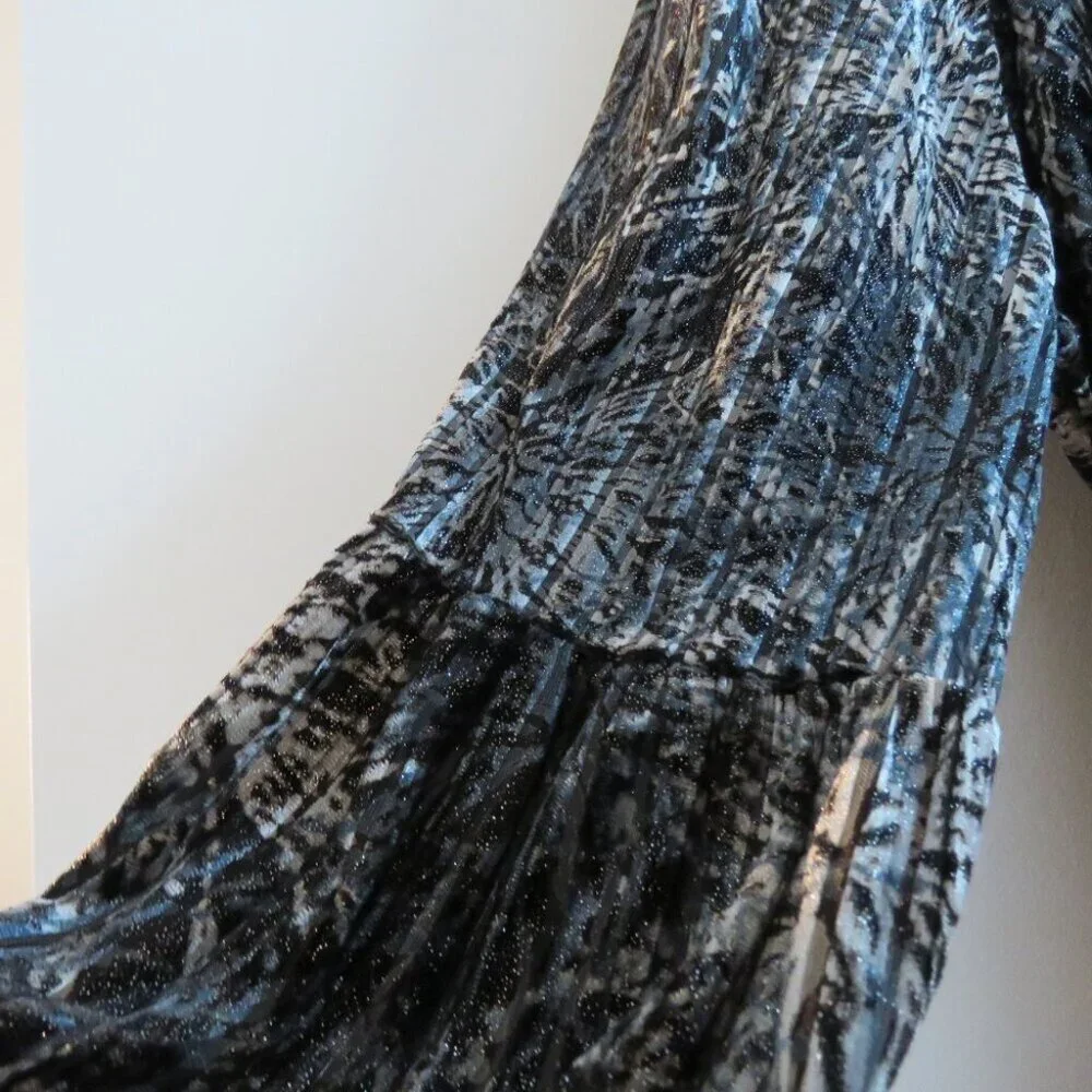 VINTAGE NINE WEST Y2K Velvet Burnout Metallic Babydoll Top Whimsigoth - Size 2X - Picture 7 of 16
